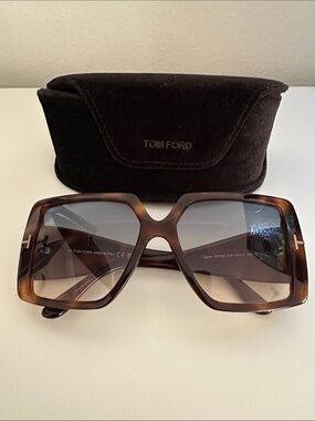 Tom Ford Quinn Women’s Square Oversized Sunglasses - Tortoiseshell
